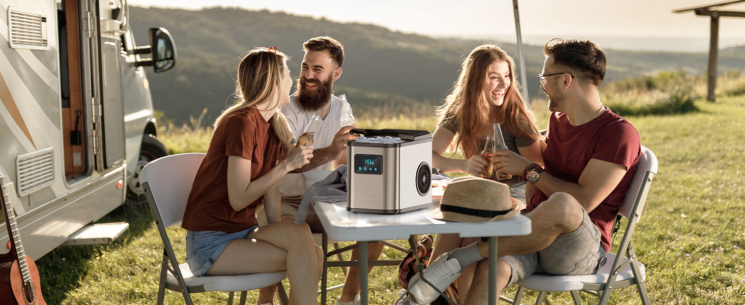 Macchina per cubetti di ghiaccio con contenitore refrigerante 