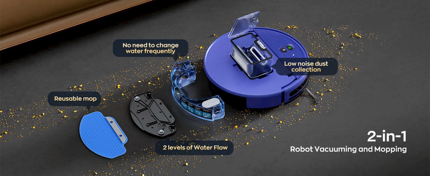 2-in-1 Robot Vacuum and Mop Combo