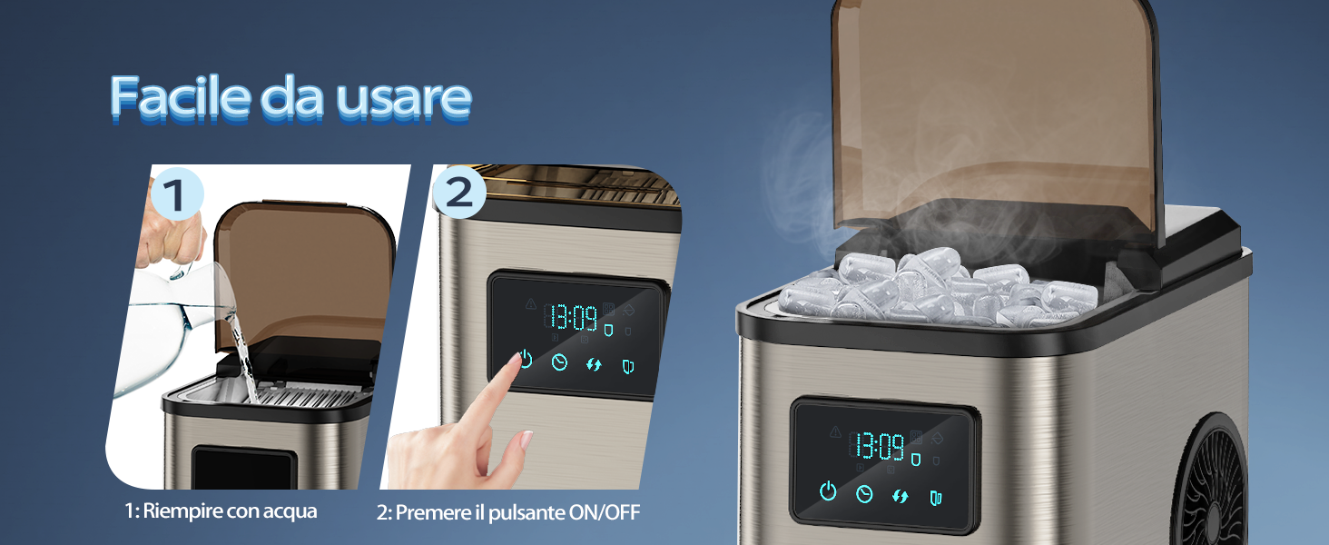 Macchina per cubetti di ghiaccio con contenitore refrigerante